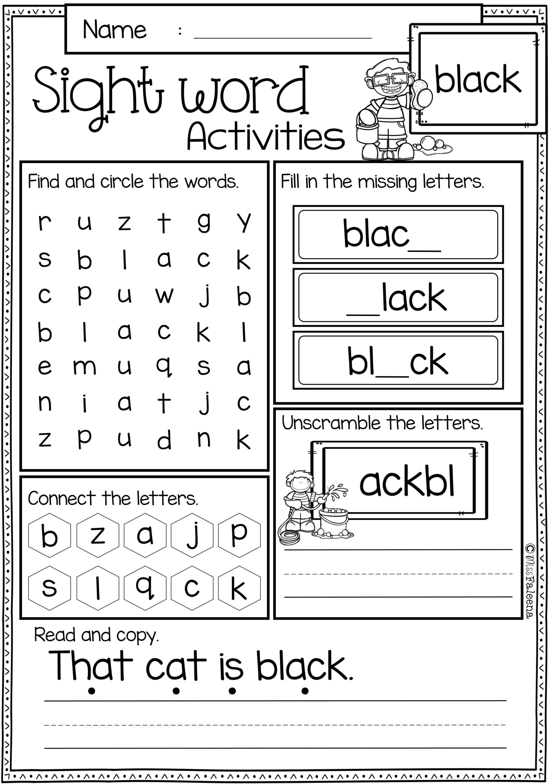 Sight Word Printables
