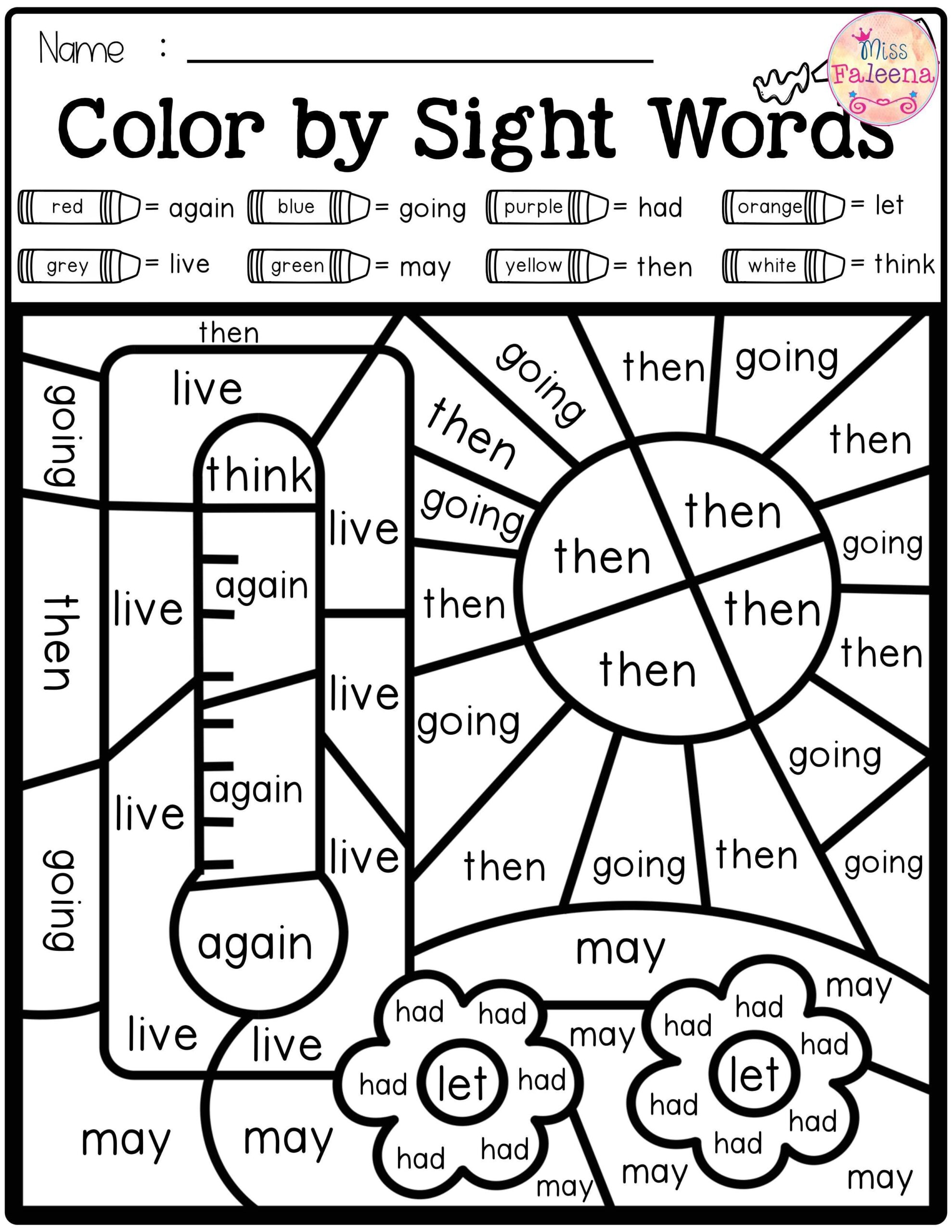 Sight Word Worksheets Free Printables