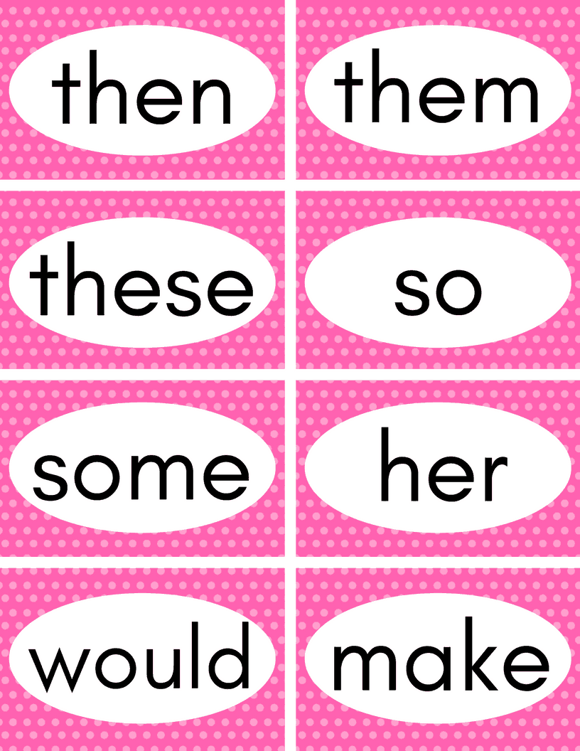 Sight Words Printable Flash Cards