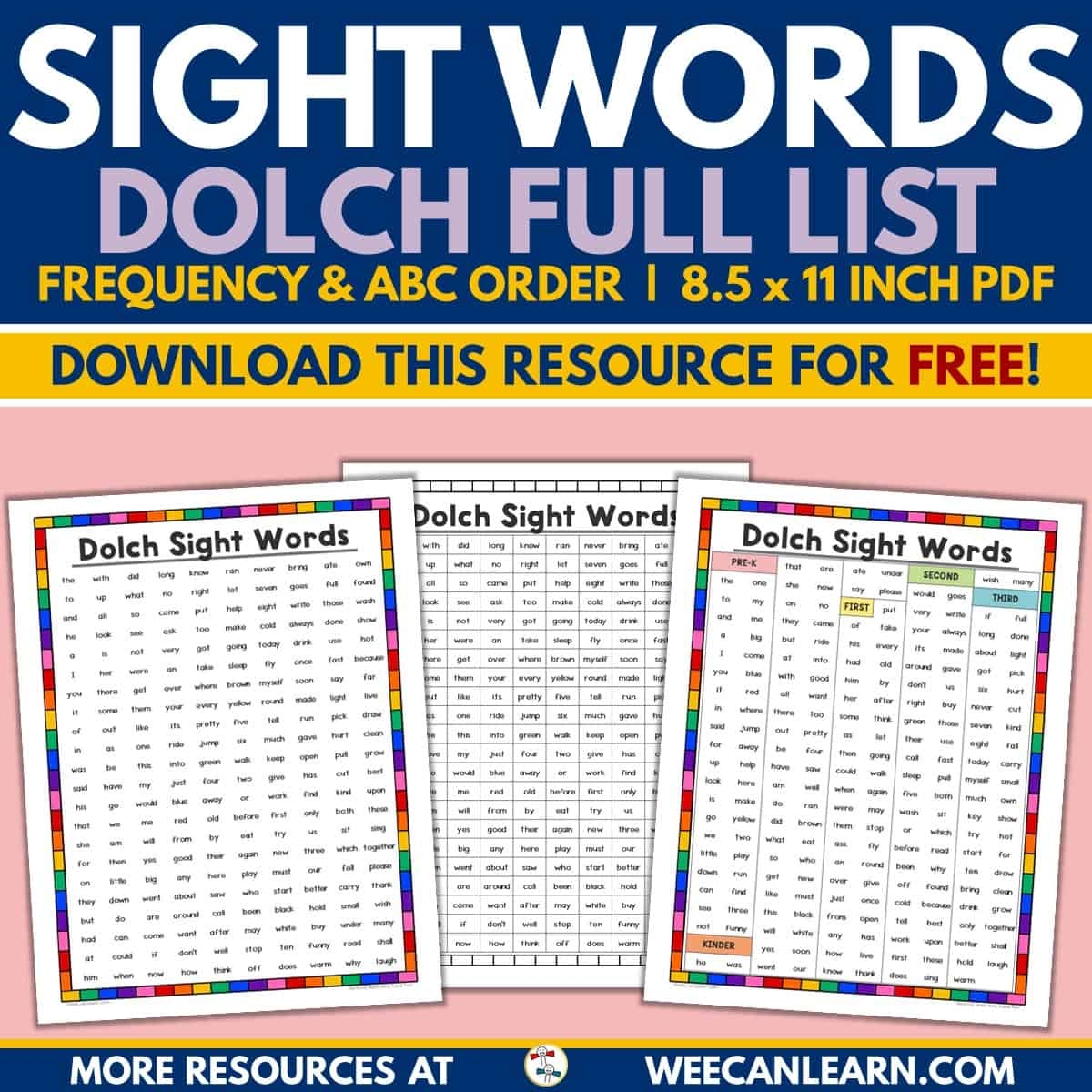 Sight Words Worksheets Lists Practice FREE Printables Sight Words Worksheets Lists Practice FREE Printables