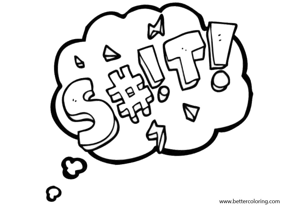 Simple Swear Word Coloring Pages Free Printable Coloring Pages
