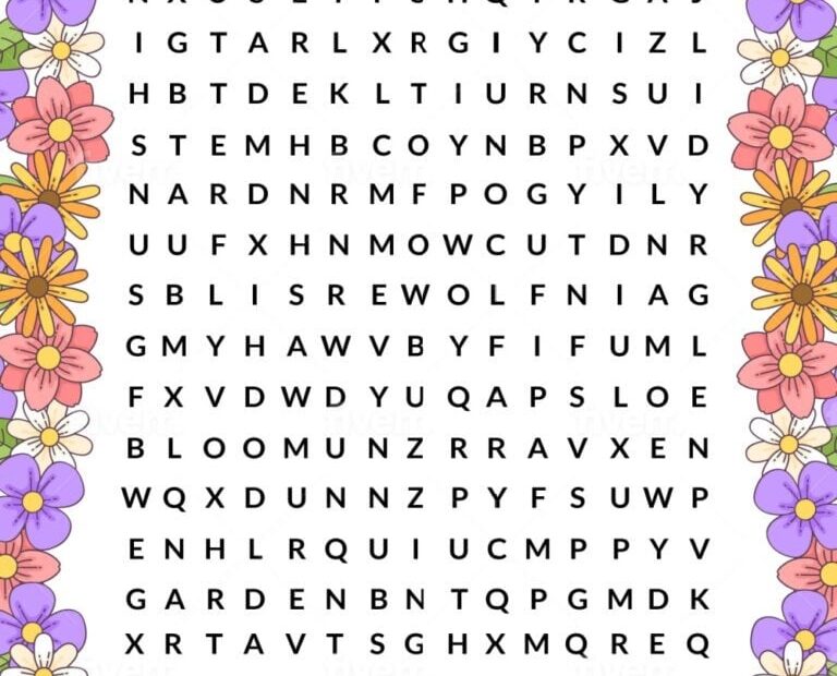 Spring Word Search Free Printable
