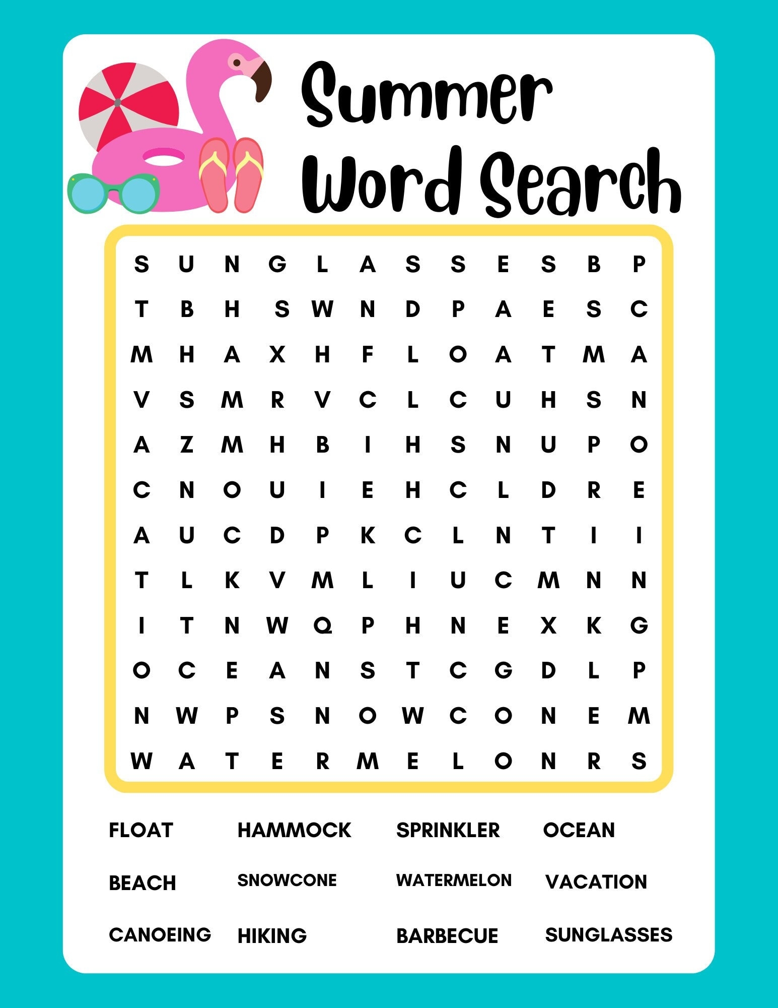 Summer Word Search Printable Middle School Word Search Maker Summer Word Search Printable Middle School Word Search Maker