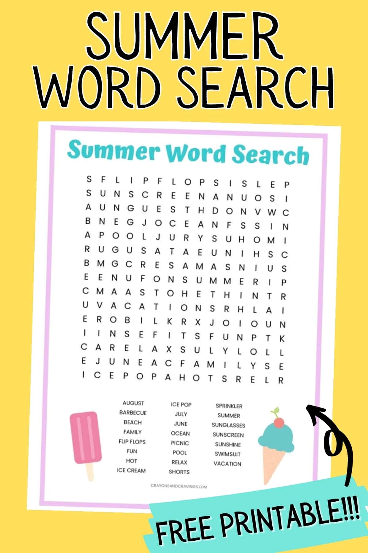 Summer Word Search Puzzles Printable