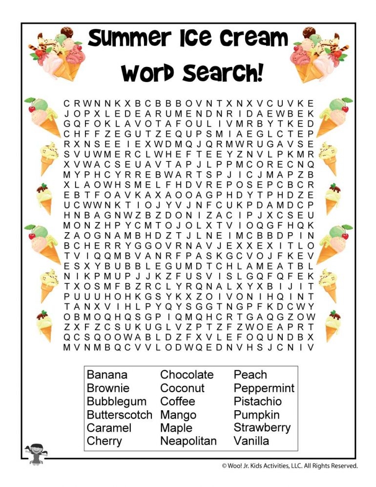 Summer Word Searches And Summer Word Puzzles Woo Jr Kids Activities 