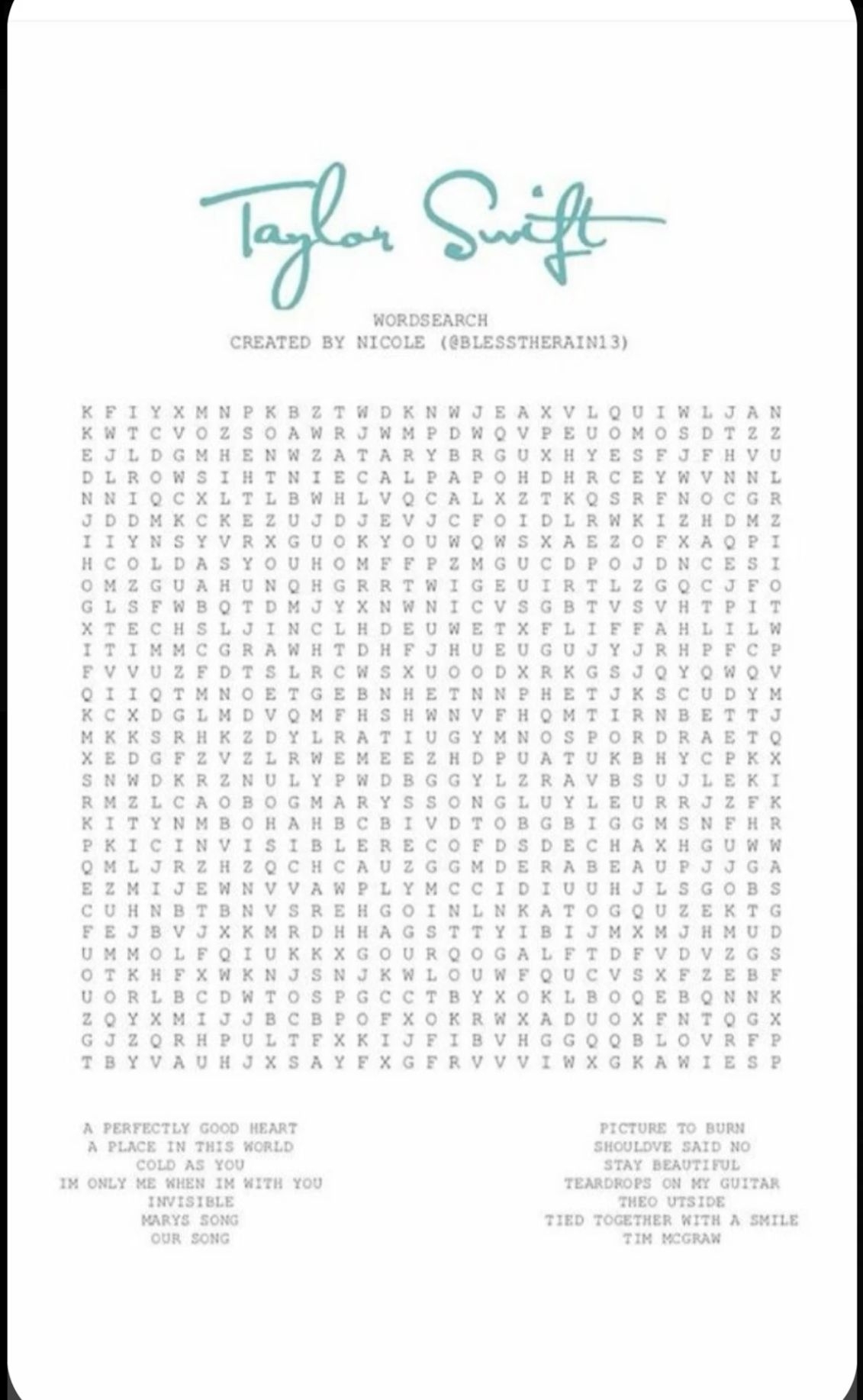 Taylor Swift Word Search Printable Free Free Printable Templates