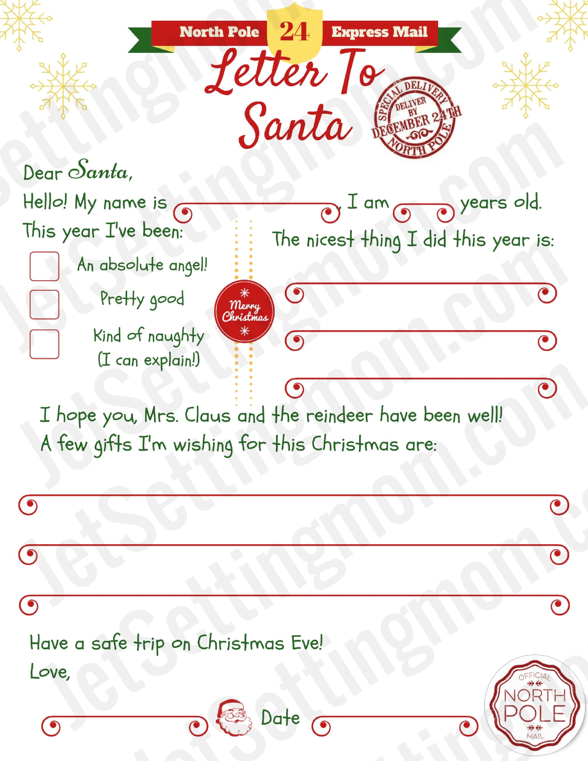Template Printable Letter Explaining Santa Printable Word Searches Template Printable Letter Explaining Santa Printable Word Searches