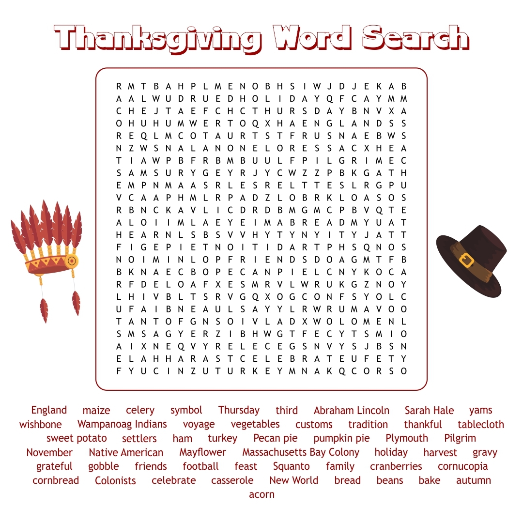 Thanksgiving Word Finds 10 Free PDF Printables Printablee