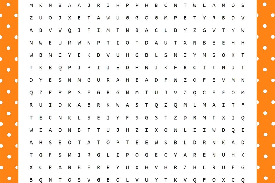 Thanksgiving Word Search Printable Happiness Is Homemade Word