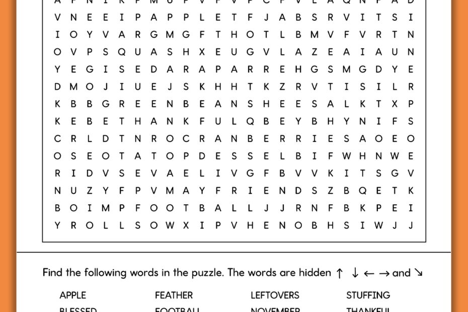 Thanksgiving Word Search Printable Set 3 Varying Levels Of Difficulty