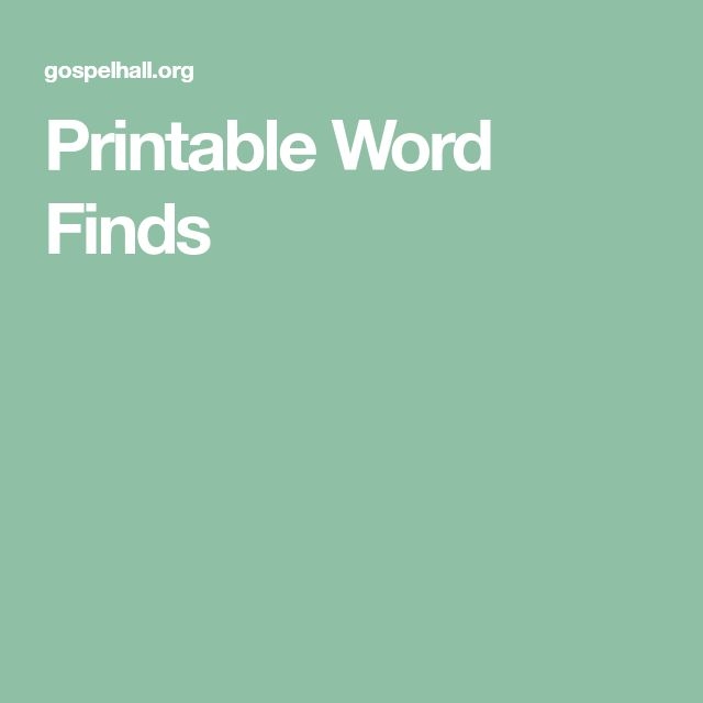 The Words Printable Word Finds Are In White Letters On A Green 