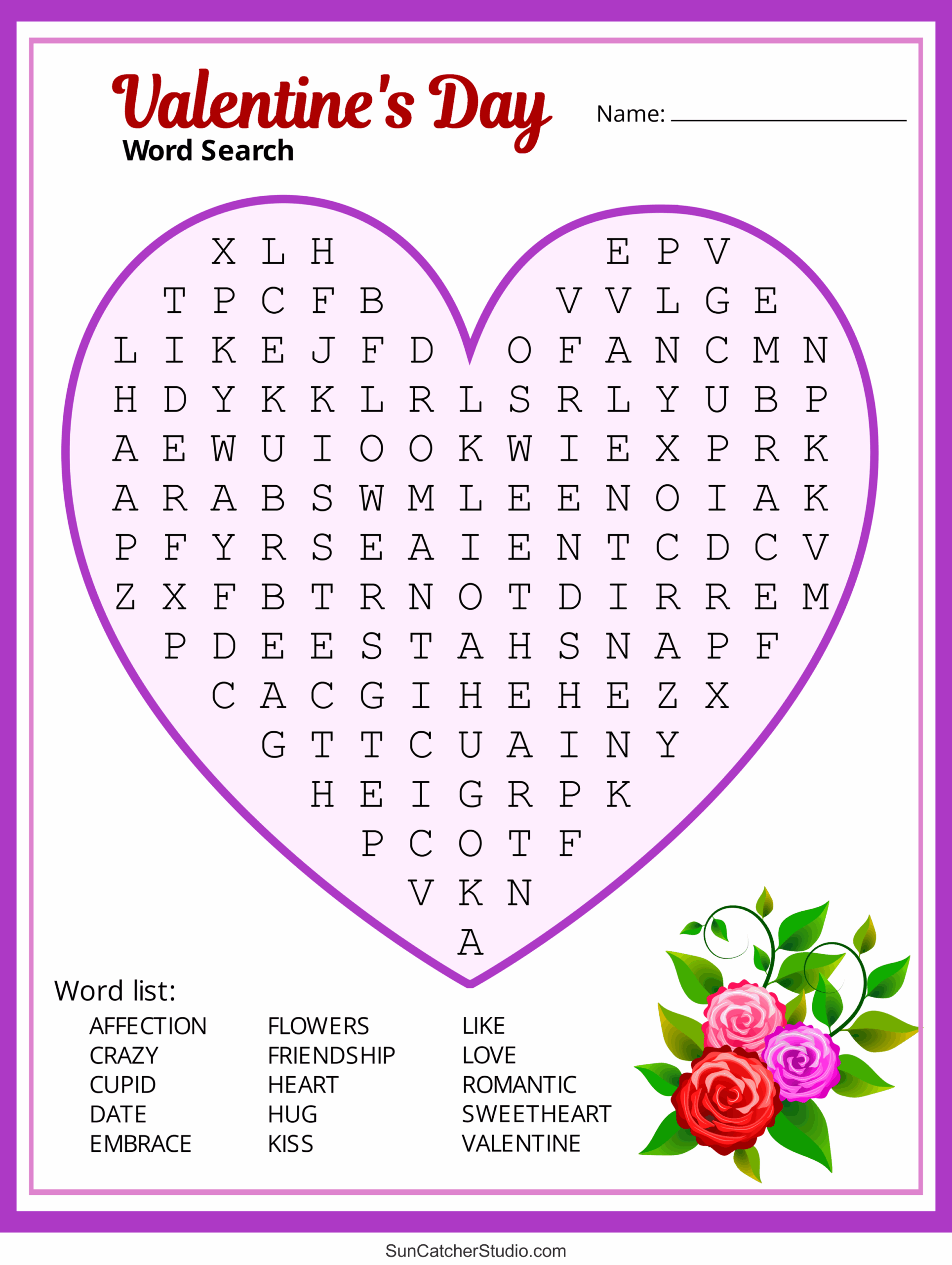 Valentine S Day Word Search Puzzle Printable Word Search Maker