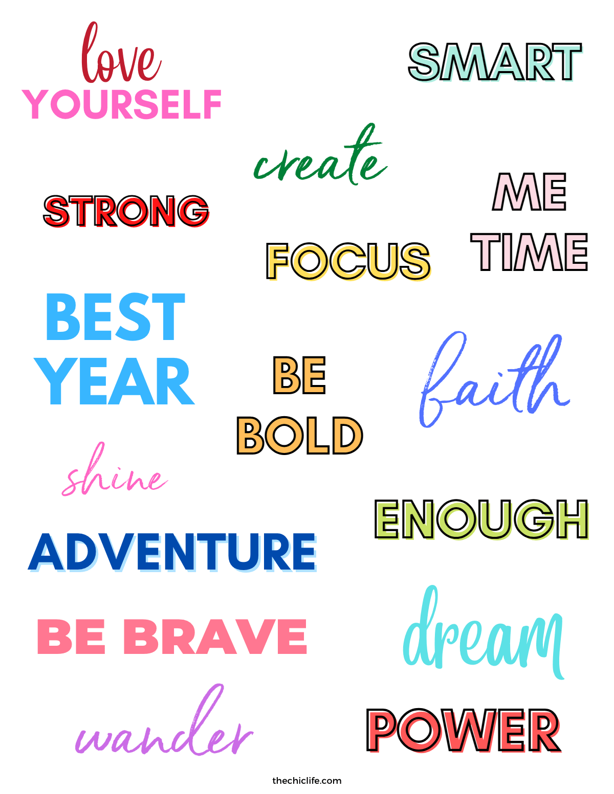 Vision Board Words Printables 2024 Zorah Catarina
