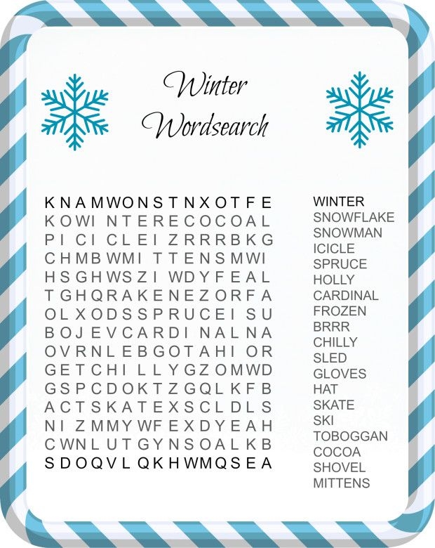 Winter Printable Word Search Printable New Year Banners