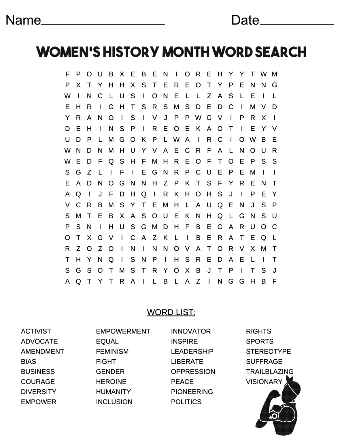 Women 39 s History Month Word Search Free Printable PDF Women 39 s History Month Word Search Free Printable PDF
