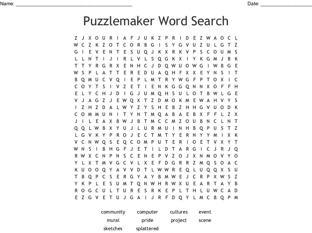 Word Search Generator Free Printable Cooljza