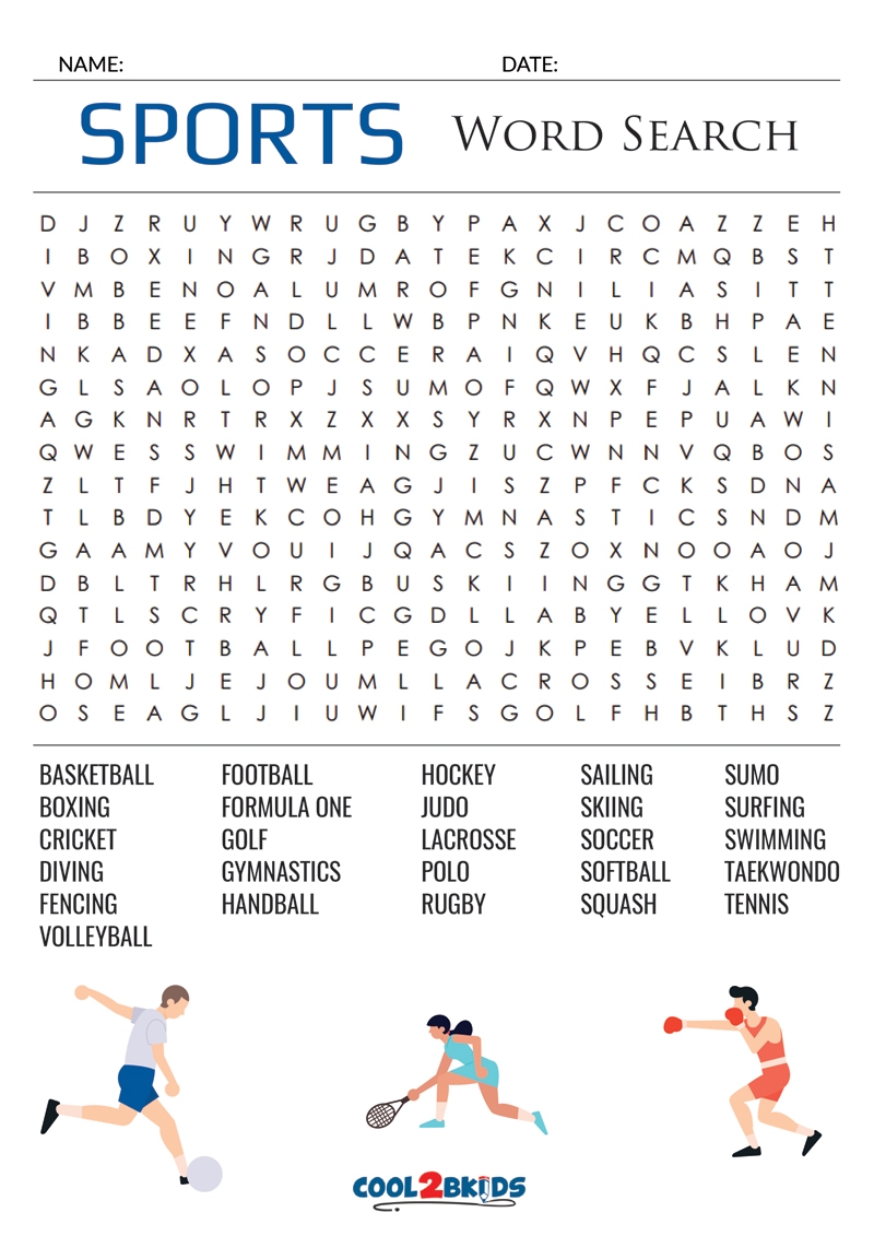 Word Search Printable Sports Word Search Printable Sports