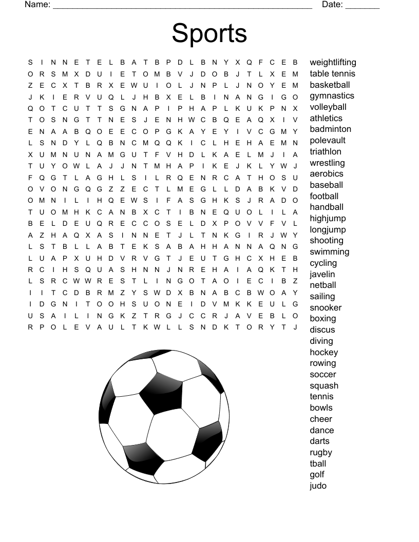 Word Search Printable Sports Word Search Printable Sports