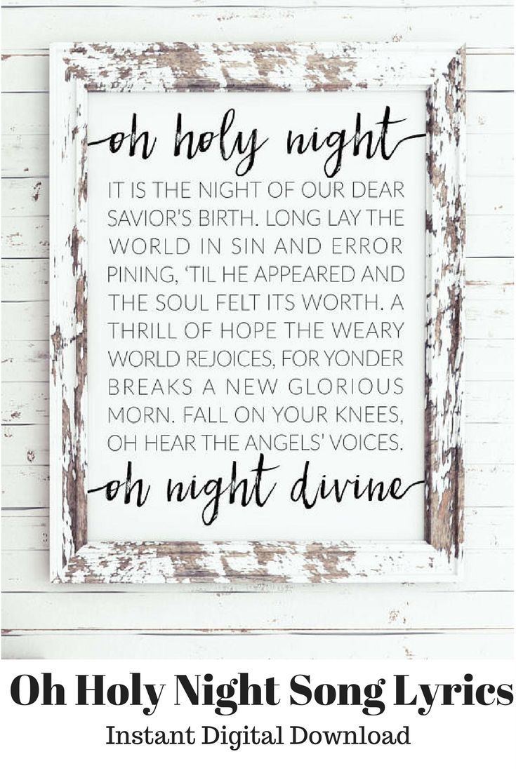 Words To O Holy Night Printable James D Duncan