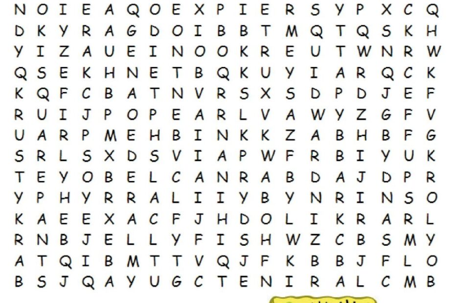 Wordsearch Spongebob Time Activity Sheets For Kids Word Search